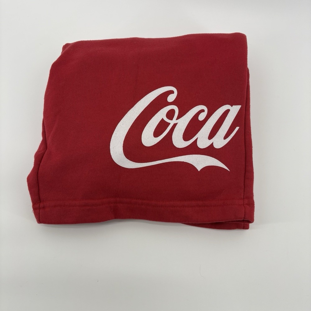 Zara Man Coca-Cola Red Sweatpant Shorts Adult Size Large With Pockets